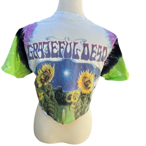 Grateful Dead Cropped Tie Dye Short Sleeve Tee Shirt Medium Sunflowers - Picture 2 of 9